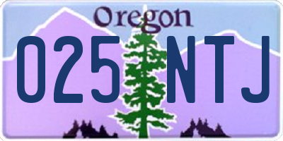 OR license plate 025NTJ
