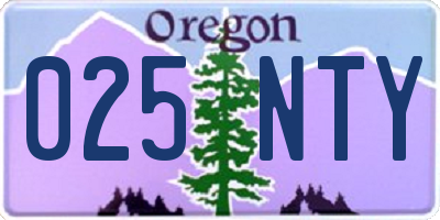 OR license plate 025NTY