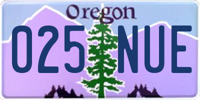 OR license plate 025NUE