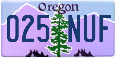 OR license plate 025NUF