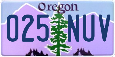 OR license plate 025NUV