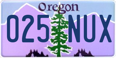 OR license plate 025NUX