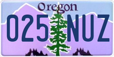 OR license plate 025NUZ