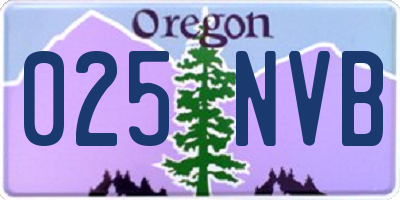 OR license plate 025NVB