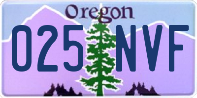 OR license plate 025NVF