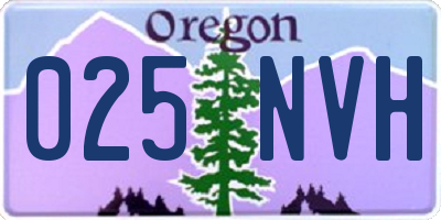 OR license plate 025NVH