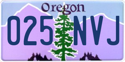 OR license plate 025NVJ