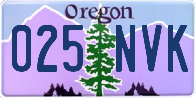 OR license plate 025NVK