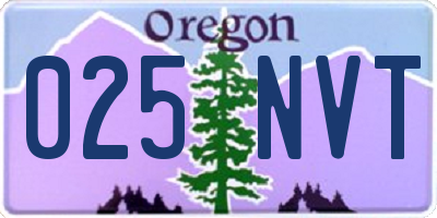 OR license plate 025NVT