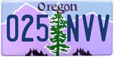 OR license plate 025NVV