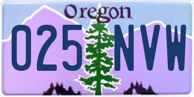 OR license plate 025NVW