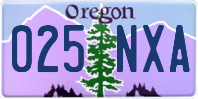 OR license plate 025NXA