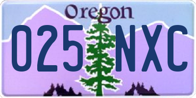 OR license plate 025NXC
