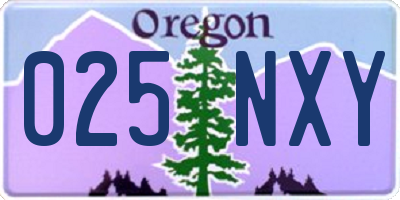 OR license plate 025NXY