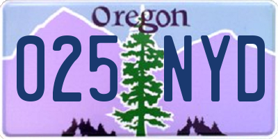 OR license plate 025NYD