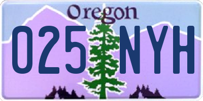 OR license plate 025NYH