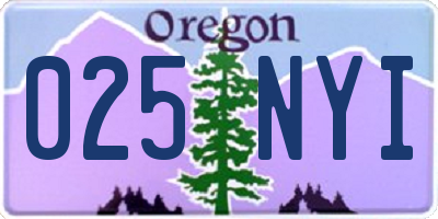 OR license plate 025NYI