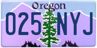 OR license plate 025NYJ