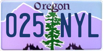 OR license plate 025NYL