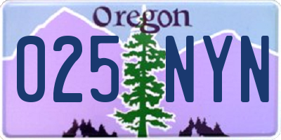 OR license plate 025NYN