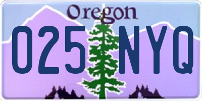 OR license plate 025NYQ