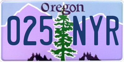 OR license plate 025NYR