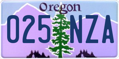 OR license plate 025NZA