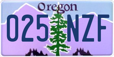 OR license plate 025NZF