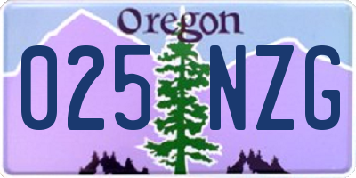 OR license plate 025NZG