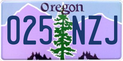 OR license plate 025NZJ