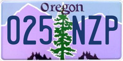 OR license plate 025NZP