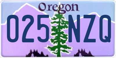 OR license plate 025NZQ