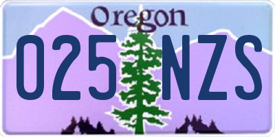 OR license plate 025NZS