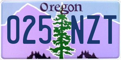 OR license plate 025NZT