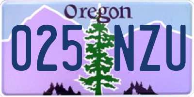 OR license plate 025NZU