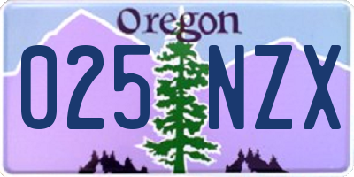 OR license plate 025NZX