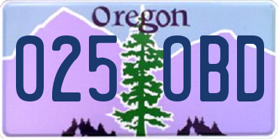 OR license plate 025OBD