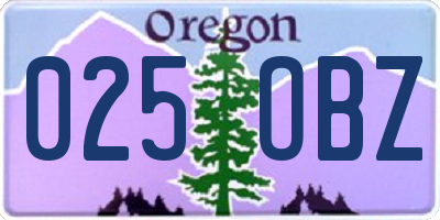 OR license plate 025OBZ