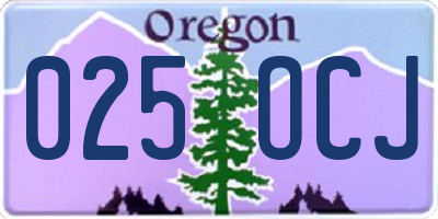 OR license plate 025OCJ