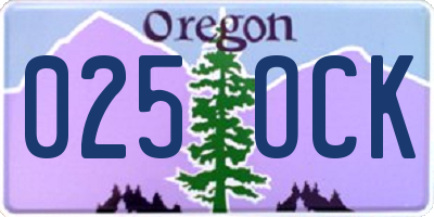 OR license plate 025OCK