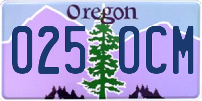 OR license plate 025OCM