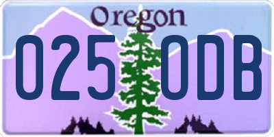 OR license plate 025ODB