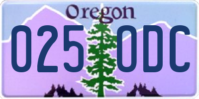 OR license plate 025ODC