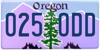 OR license plate 025ODD