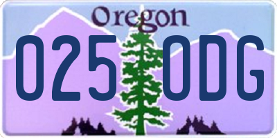 OR license plate 025ODG