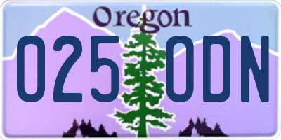 OR license plate 025ODN