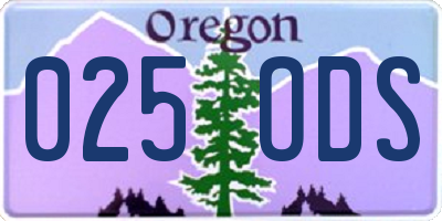 OR license plate 025ODS
