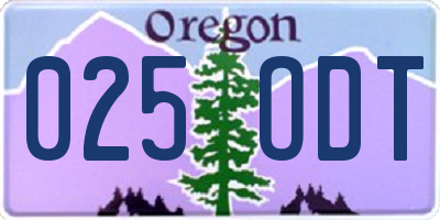 OR license plate 025ODT