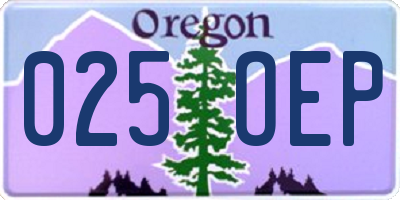 OR license plate 025OEP