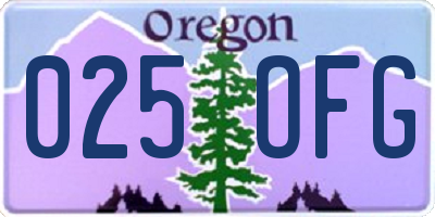 OR license plate 025OFG